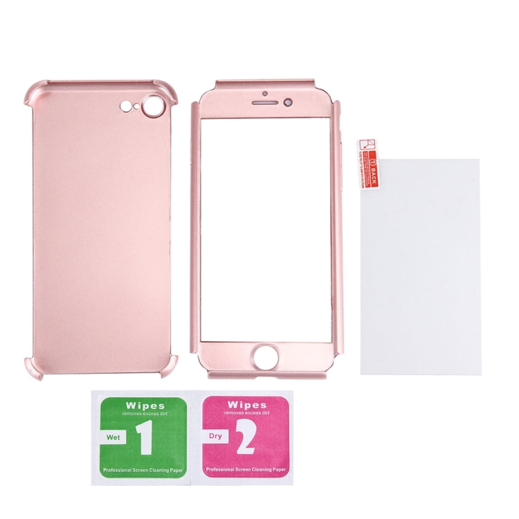 2 in 1 for  iPhone 8 & 7  360 Degrees Full Coverage Protection Hard PC Protective Case + Tempered Glass Screen Film