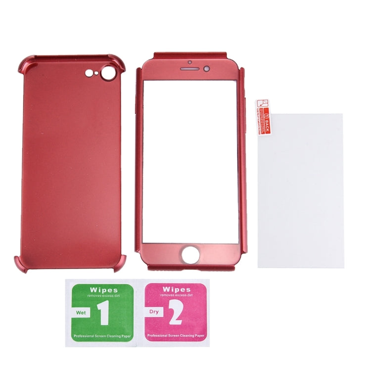 2 in 1 for  iPhone 8 & 7  360 Degrees Full Coverage Protection Hard PC Protective Case + Tempered Glass Screen Film