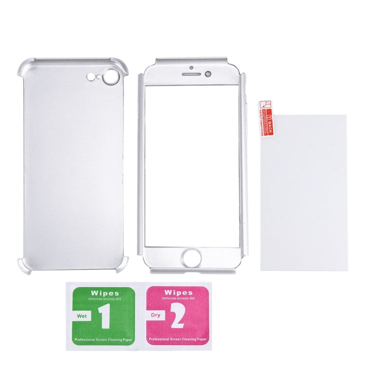 2 in 1 for  iPhone 8 & 7  360 Degrees Full Coverage Protection Hard PC Protective Case + Tempered Glass Screen Film