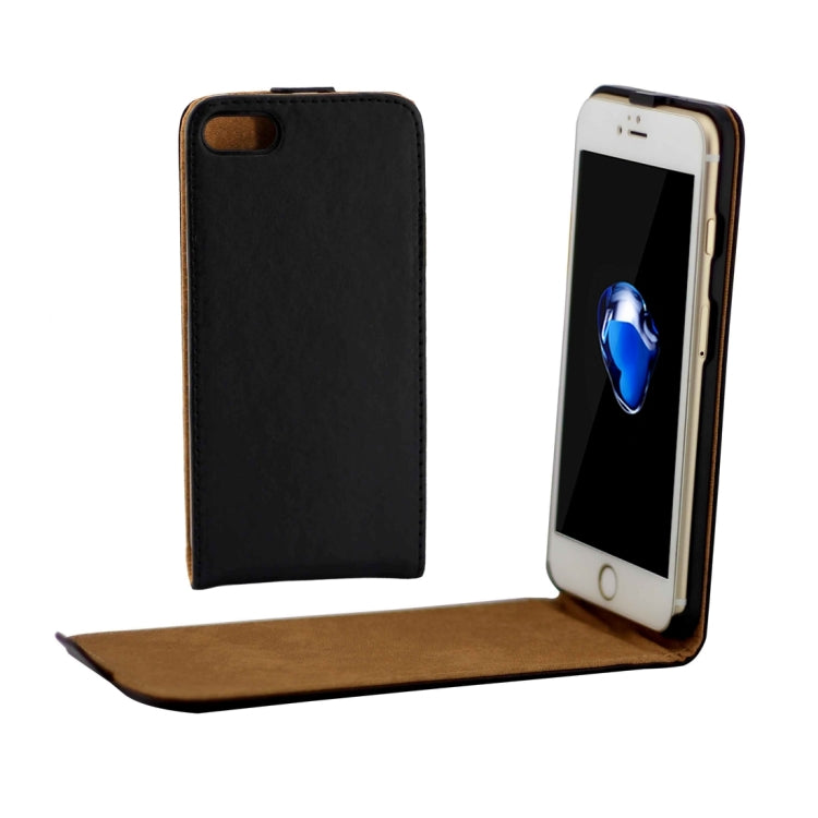 For  iPhone 8 & 7  Khaki Lining Vertical Flip Leather Case (Black)