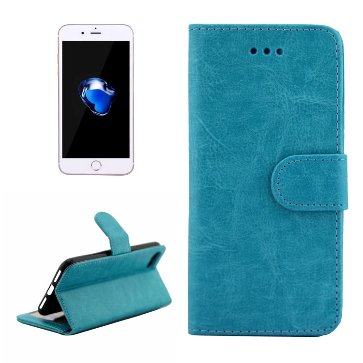 For  iPhone 8 & 7  Crazy Horse Texture Horizontal Flip Leather Case with Holder & Card Slots & Wallet & Photo Frame