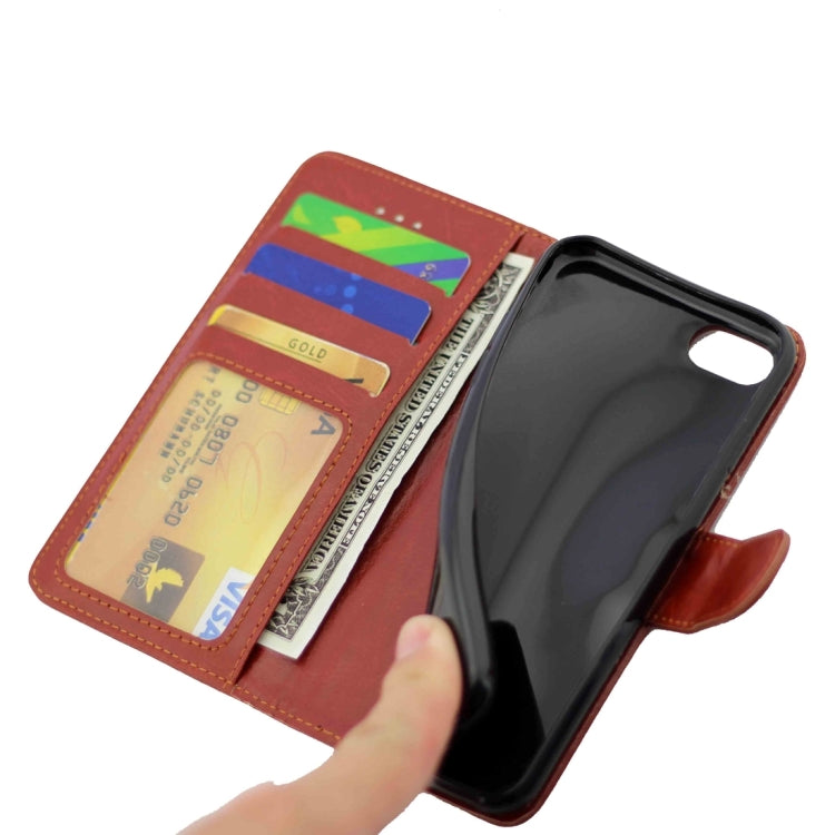 For  iPhone 8 & 7  Crazy Horse Texture Horizontal Flip Leather Case with Holder & Card Slots & Wallet & Photo Frame