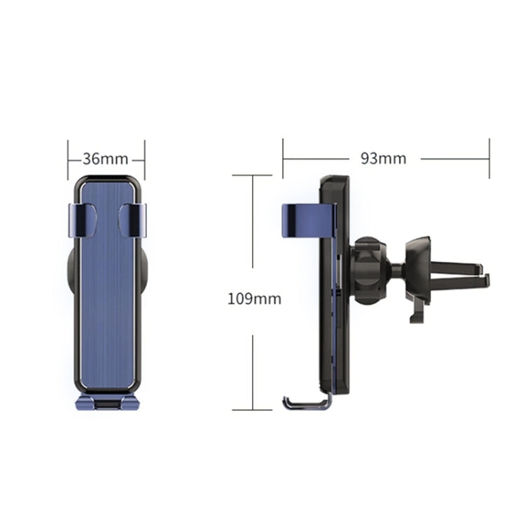 ZL-67 Brushed Type Rotatable Car Gravity Bracket Mute Air Outlet Car Bracket for 4-6 inch Mobile Phones (Silver)