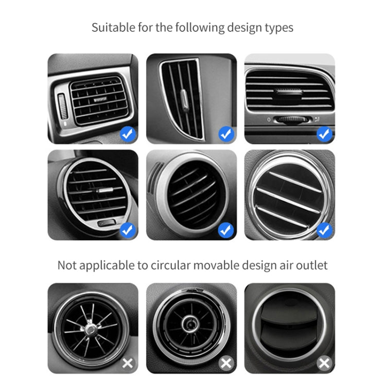 ZL-67 Brushed Type Rotatable Car Gravity Bracket Mute Air Outlet Car Bracket for 4-6 inch Mobile Phones (Silver)