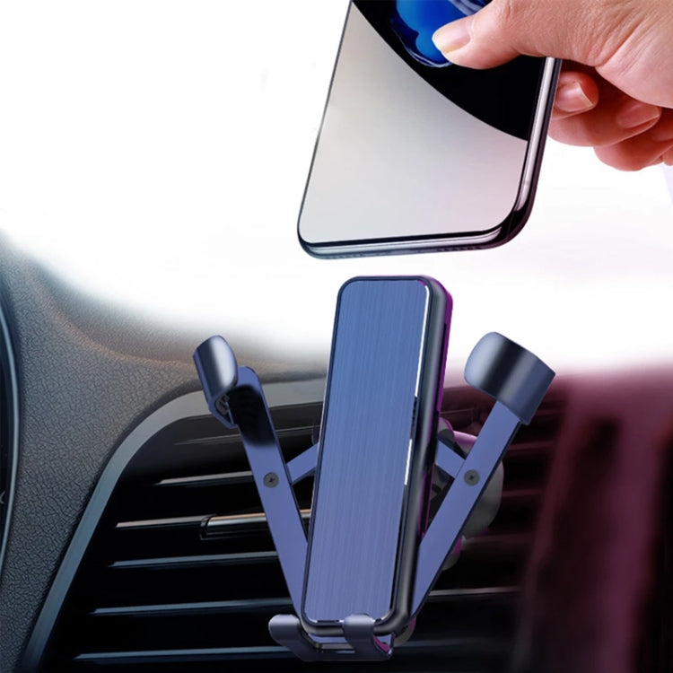 ZL-67 Brushed Type Rotatable Car Gravity Bracket Mute Air Outlet Car Bracket for 4-6 inch Mobile Phones (Silver)