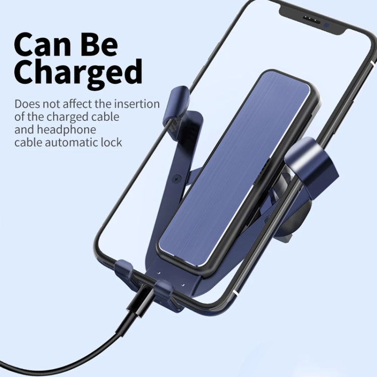 ZL-67 Brushed Type Rotatable Car Gravity Bracket Mute Air Outlet Car Bracket for 4-6 inch Mobile Phones (Silver)