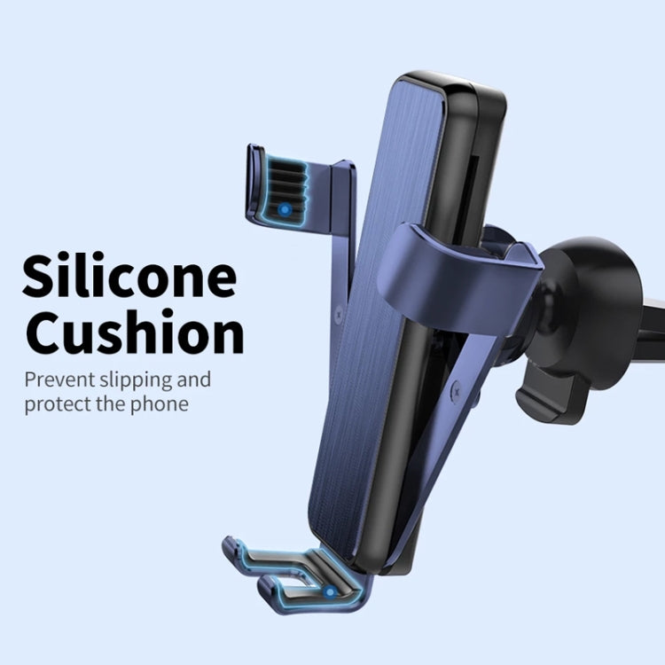 ZL-67 Brushed Type Rotatable Car Gravity Bracket Mute Air Outlet Car Bracket for 4-6 inch Mobile Phones (Silver)