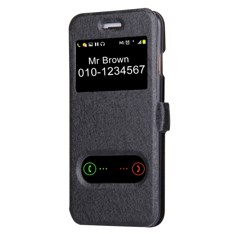 For  iPhone 8 & 7  Silk Texture Horizontal Flip Solid Color Leather Case with Call Display ID & Holder