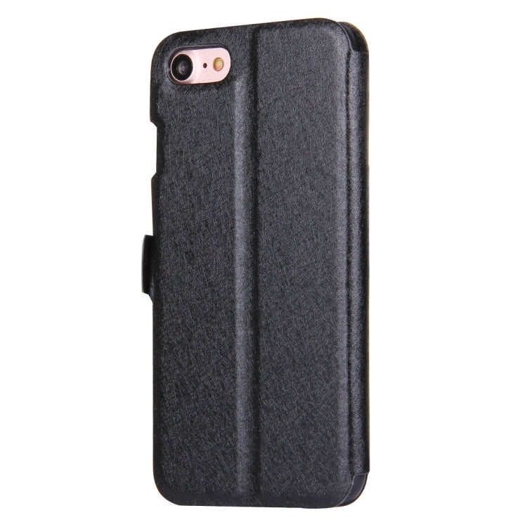 For  iPhone 8 & 7  Silk Texture Horizontal Flip Solid Color Leather Case with Call Display ID & Holder
