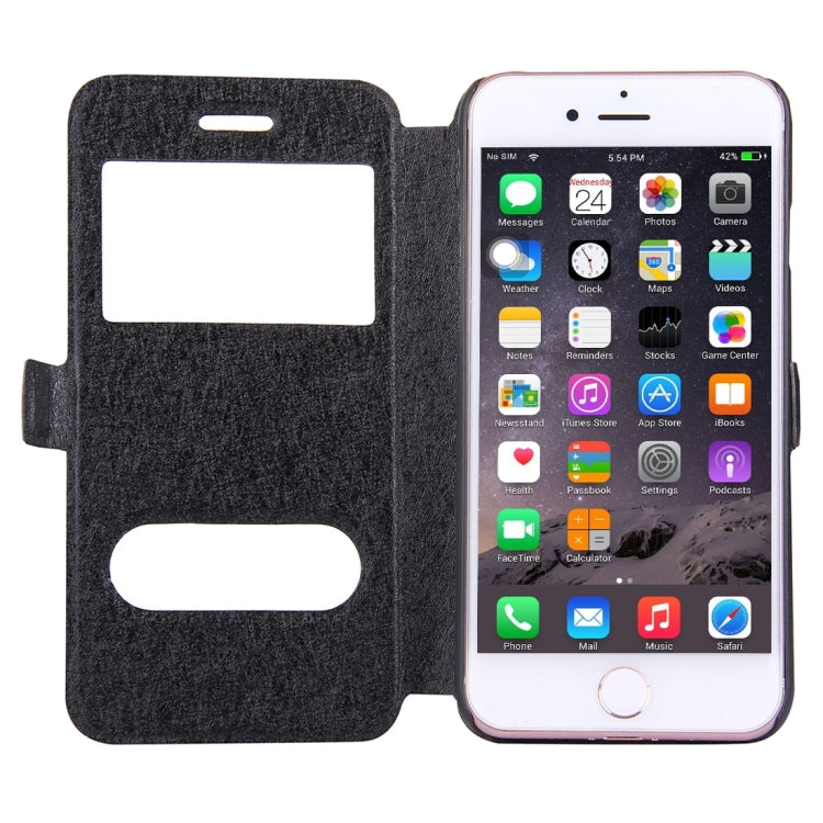 For  iPhone 8 & 7  Silk Texture Horizontal Flip Solid Color Leather Case with Call Display ID & Holder