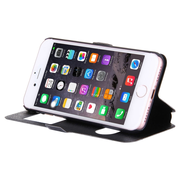 For  iPhone 8 & 7  Silk Texture Horizontal Flip Solid Color Leather Case with Call Display ID & Holder