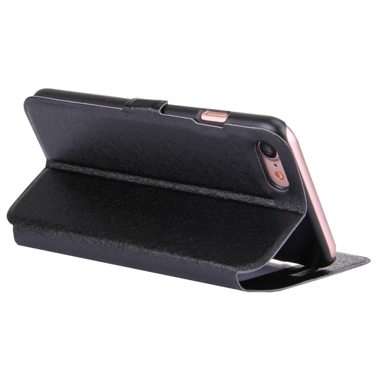 For  iPhone 8 & 7  Silk Texture Horizontal Flip Solid Color Leather Case with Call Display ID & Holder