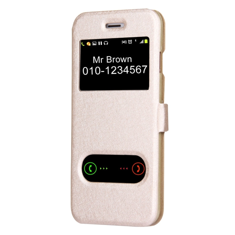 For  iPhone 8 & 7  Silk Texture Horizontal Flip Solid Color Leather Case with Call Display ID & Holder