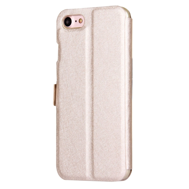For  iPhone 8 & 7  Silk Texture Horizontal Flip Solid Color Leather Case with Call Display ID & Holder