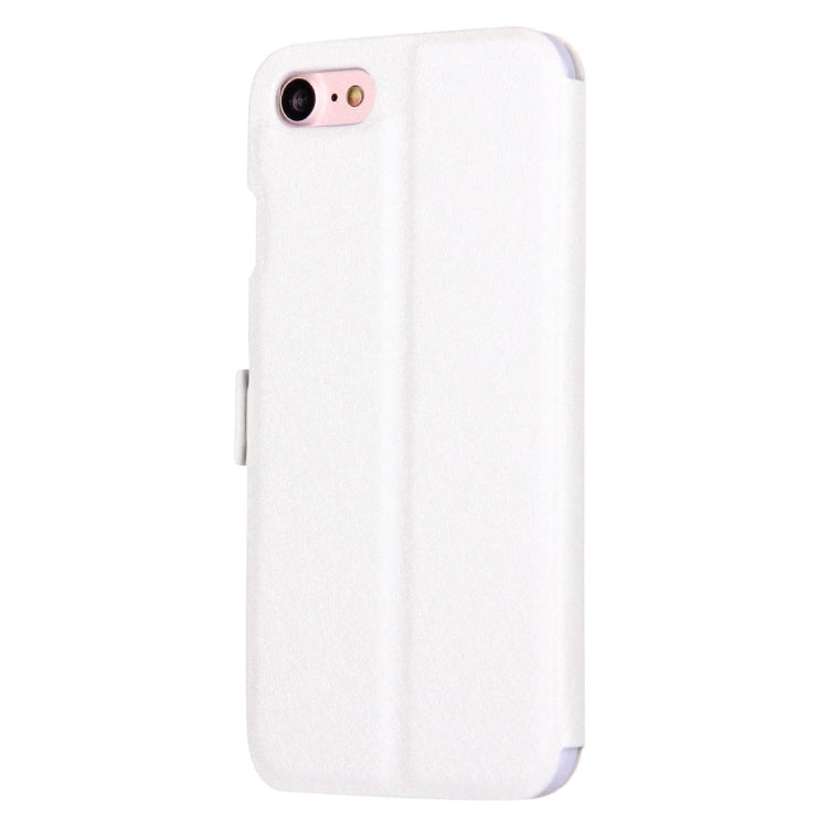 For  iPhone 8 & 7  Silk Texture Horizontal Flip Solid Color Leather Case with Call Display ID & Holder