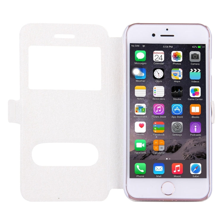 For  iPhone 8 & 7  Silk Texture Horizontal Flip Solid Color Leather Case with Call Display ID & Holder