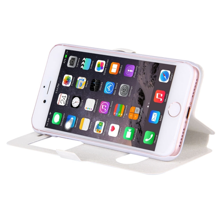 For  iPhone 8 & 7  Silk Texture Horizontal Flip Solid Color Leather Case with Call Display ID & Holder