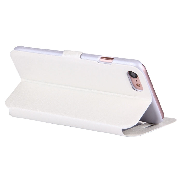 For  iPhone 8 & 7  Silk Texture Horizontal Flip Solid Color Leather Case with Call Display ID & Holder