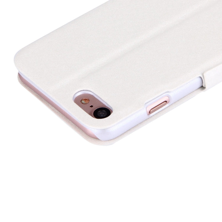 For  iPhone 8 & 7  Silk Texture Horizontal Flip Solid Color Leather Case with Call Display ID & Holder