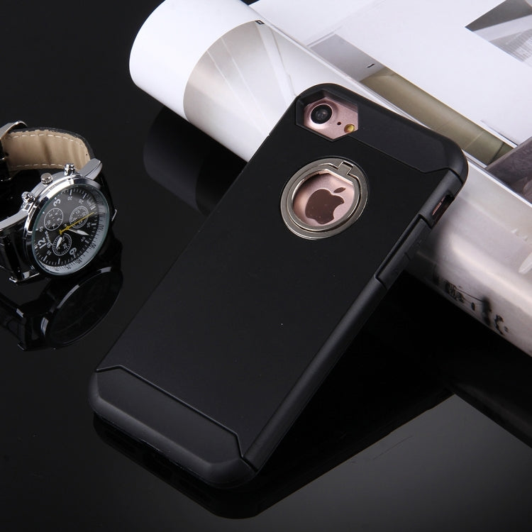 For  iPhone 8 & 7  Anti-Drop Shockproof Dual Layer TPU + PC Protective Case with Hidden Ring Holder