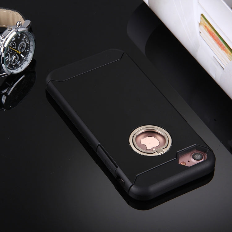 For  iPhone 8 & 7  Anti-Drop Shockproof Dual Layer TPU + PC Protective Case with Hidden Ring Holder