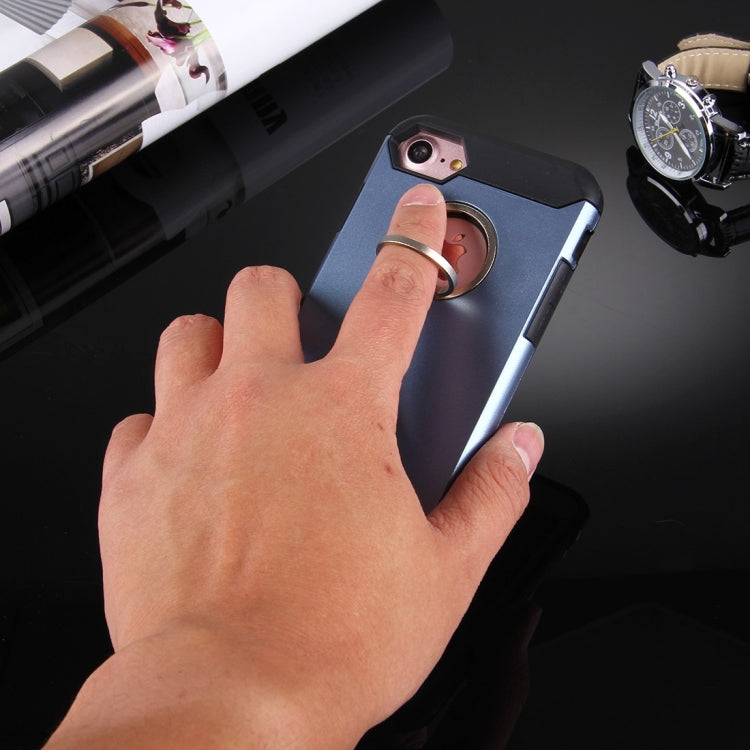 For  iPhone 8 & 7  Anti-Drop Shockproof Dual Layer TPU + PC Protective Case with Hidden Ring Holder