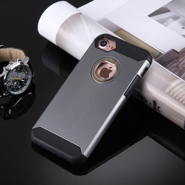 For  iPhone 8 & 7  Anti-Drop Shockproof Dual Layer TPU + PC Protective Case with Hidden Ring Holder