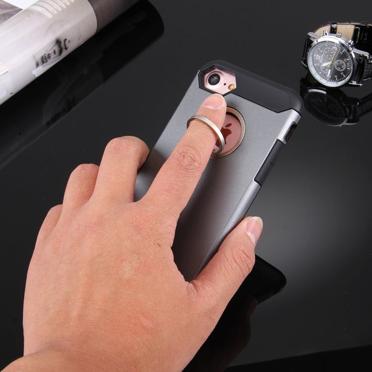 For  iPhone 8 & 7  Anti-Drop Shockproof Dual Layer TPU + PC Protective Case with Hidden Ring Holder