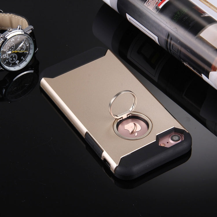 For  iPhone 8 & 7  Anti-Drop Shockproof Dual Layer TPU + PC Protective Case with Hidden Ring Holder