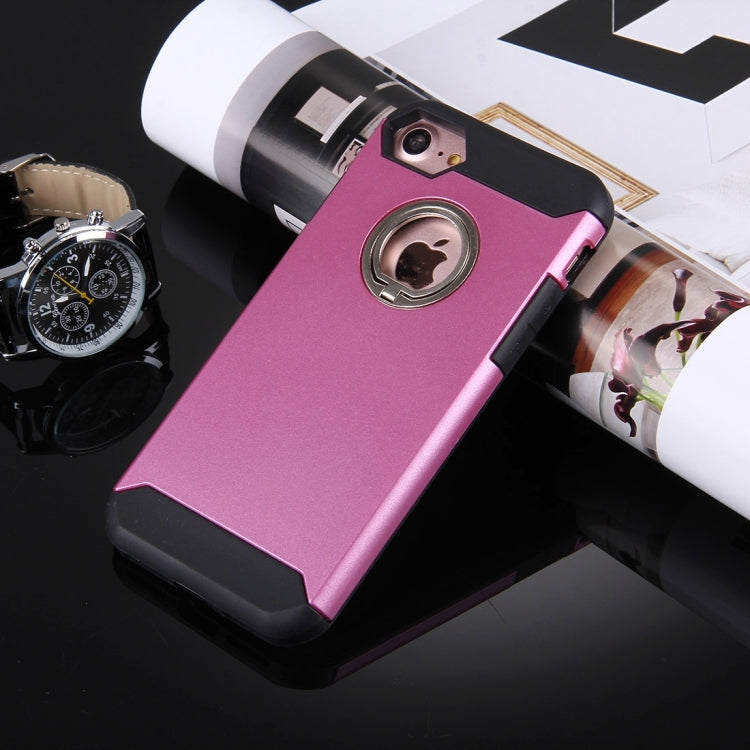 For  iPhone 8 & 7  Anti-Drop Shockproof Dual Layer TPU + PC Protective Case with Hidden Ring Holder