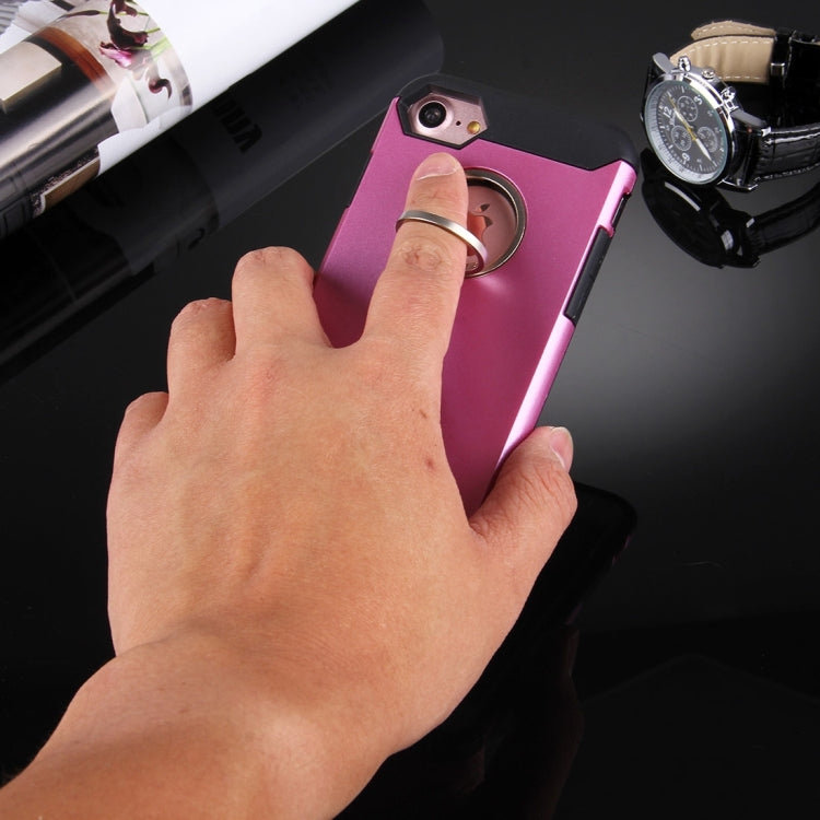 For  iPhone 8 & 7  Anti-Drop Shockproof Dual Layer TPU + PC Protective Case with Hidden Ring Holder