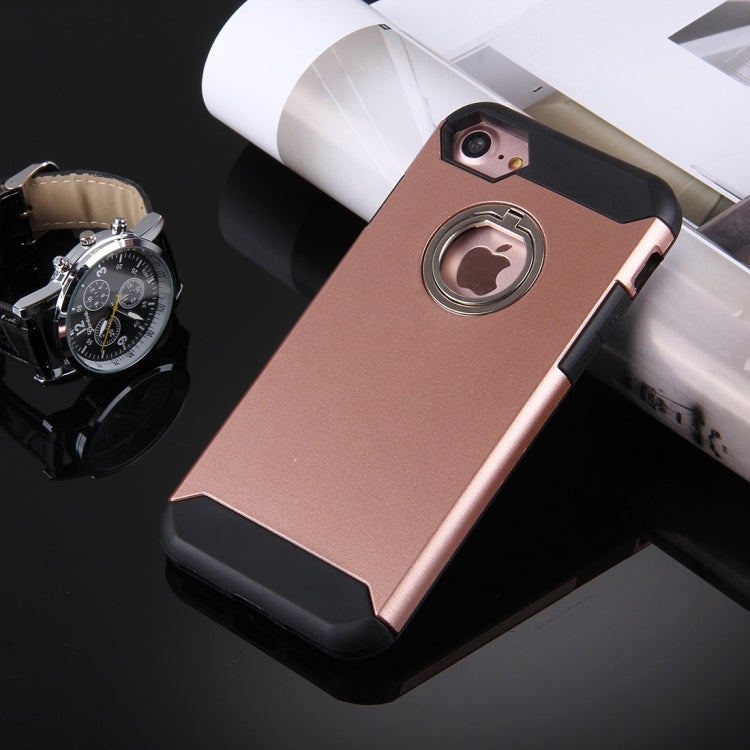 For  iPhone 8 & 7  Anti-Drop Shockproof Dual Layer TPU + PC Protective Case with Hidden Ring Holder