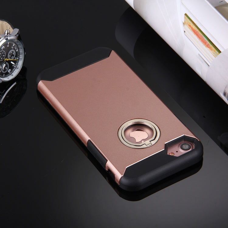 For  iPhone 8 & 7  Anti-Drop Shockproof Dual Layer TPU + PC Protective Case with Hidden Ring Holder