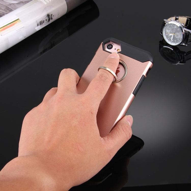 For  iPhone 8 & 7  Anti-Drop Shockproof Dual Layer TPU + PC Protective Case with Hidden Ring Holder