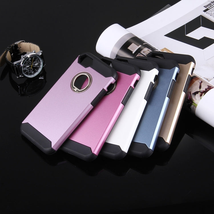 For  iPhone 8 & 7  Anti-Drop Shockproof Dual Layer TPU + PC Protective Case with Hidden Ring Holder