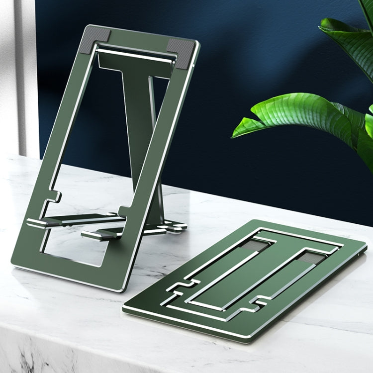 QQB002 Aluminium Alloy Retractable Phone Lazy Bracket Foldable Desktop Holder for Phones / Tablets within 7.9 inches