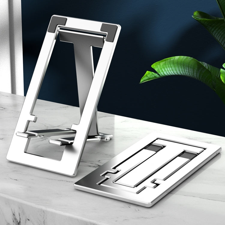 QQB002 Aluminium Alloy Retractable Phone Lazy Bracket Foldable Desktop Holder for Phones / Tablets within 7.9 inches