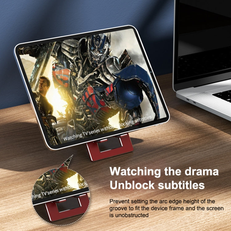 QQB002 Aluminium Alloy Retractable Phone Lazy Bracket Foldable Desktop Holder for Phones / Tablets within 7.9 inches