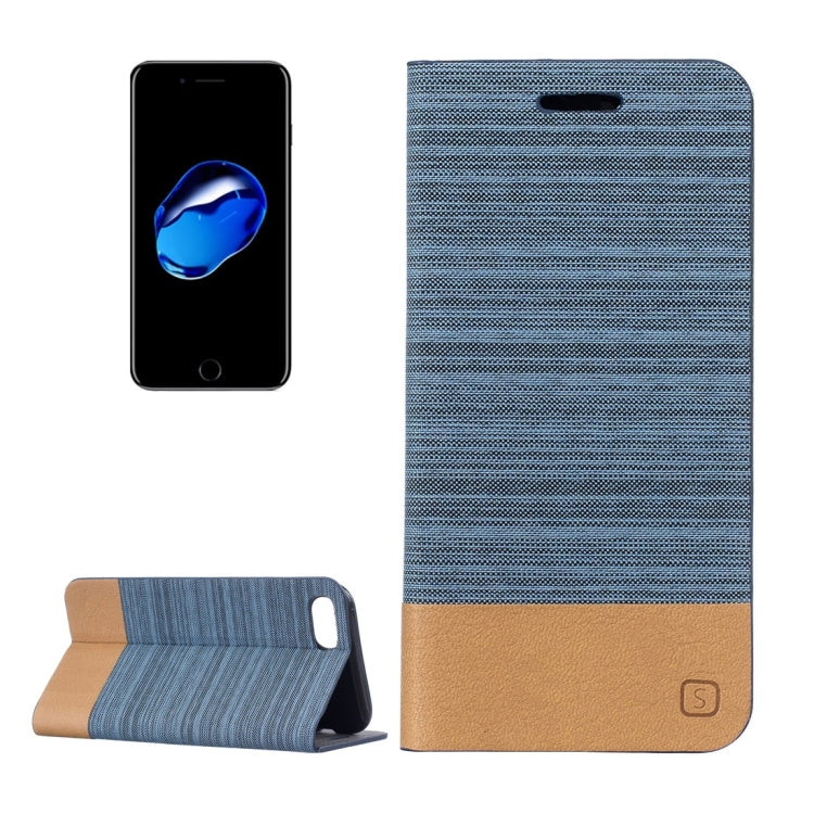 For  iPhone 8 & 7  Canvas Pattern PU + TPU Horizontal Flip Leather Case with Holder & Card Slots