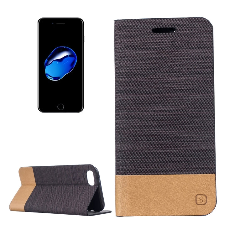 For  iPhone 8 & 7  Canvas Pattern PU + TPU Horizontal Flip Leather Case with Holder & Card Slots