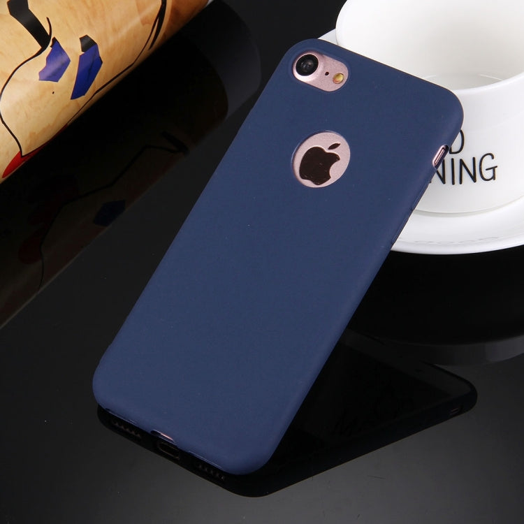 For  iPhone 8 & 7  Solid Color TPU Protective Case with Round Hole