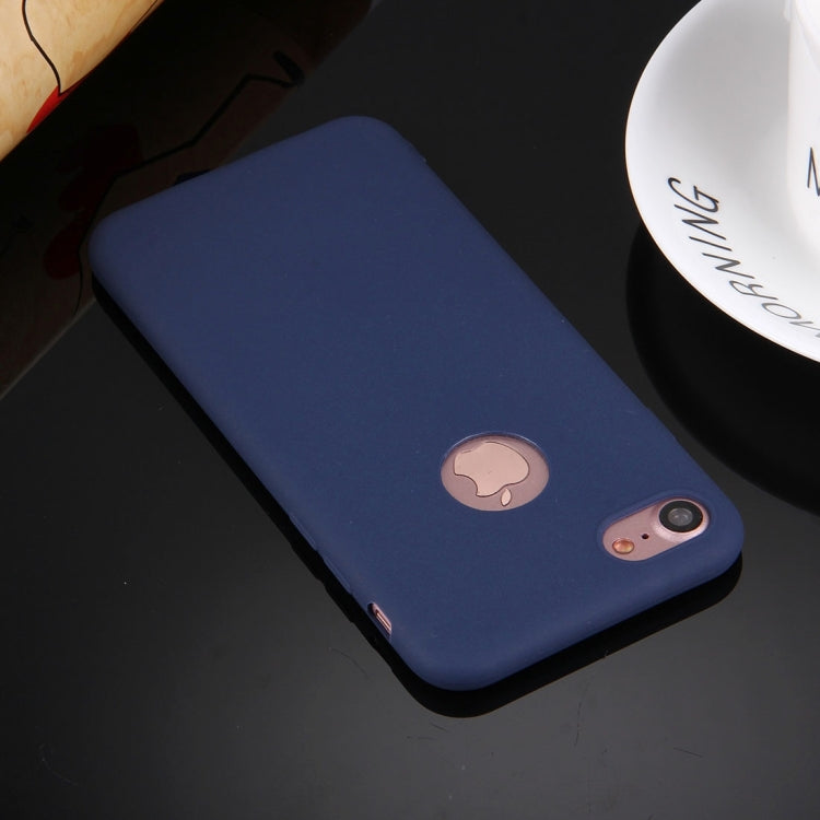 For  iPhone 8 & 7  Solid Color TPU Protective Case with Round Hole