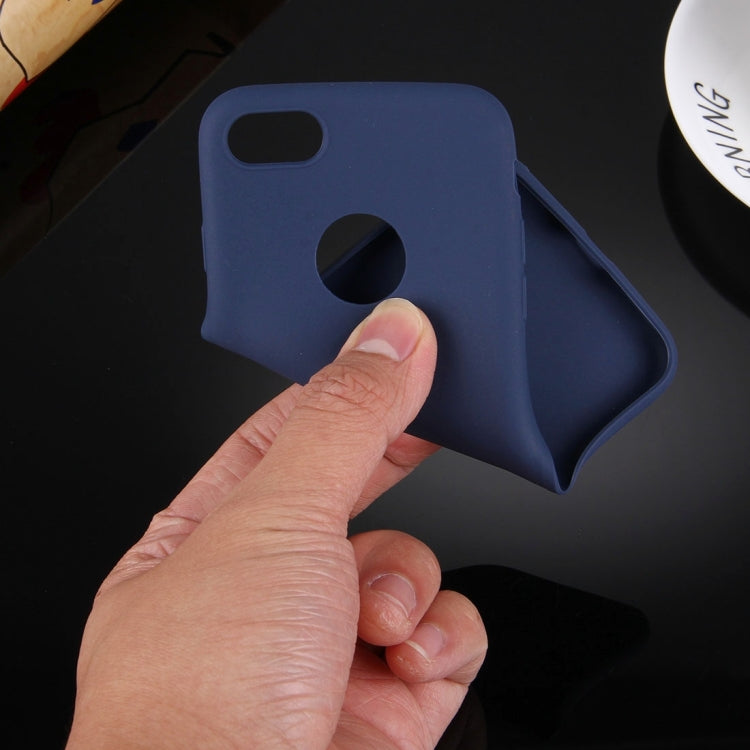 For  iPhone 8 & 7  Solid Color TPU Protective Case with Round Hole