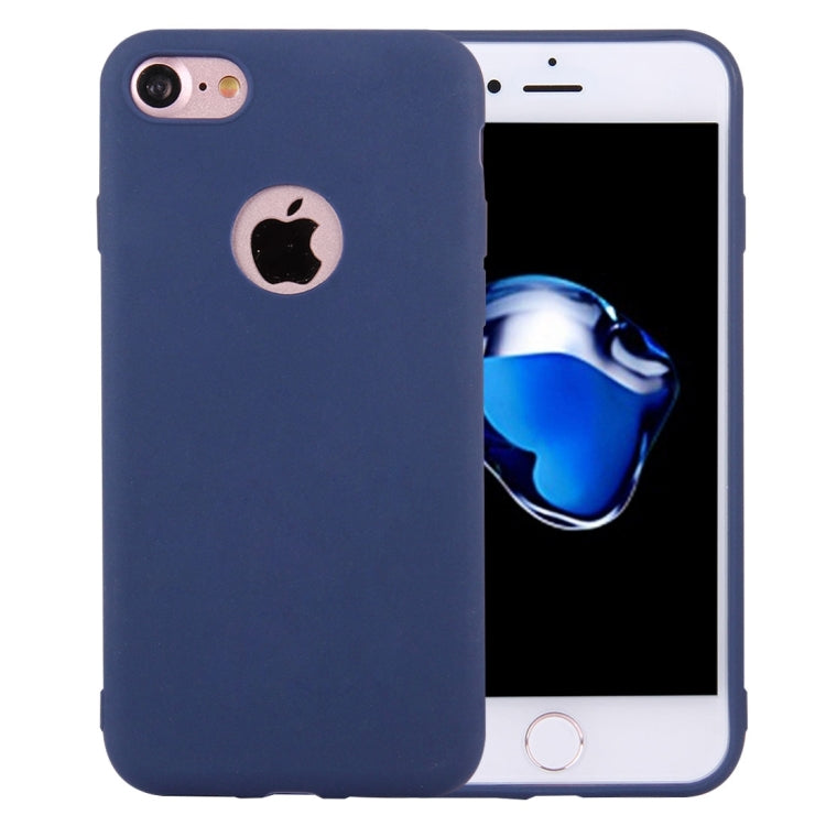 For  iPhone 8 & 7  Solid Color TPU Protective Case with Round Hole
