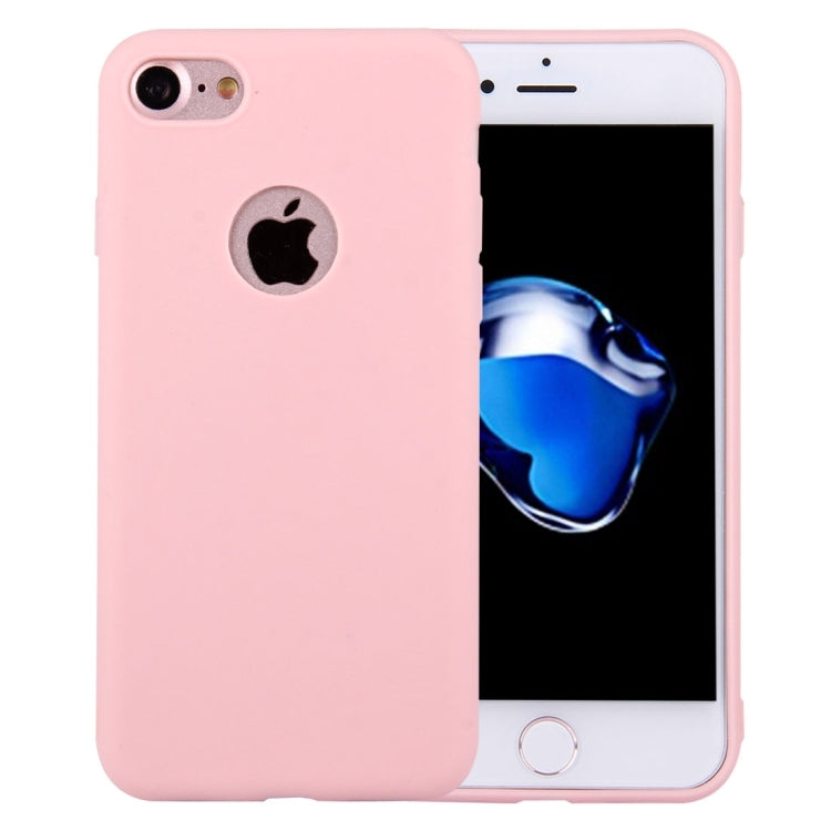 For  iPhone 8 & 7  Solid Color TPU Protective Case with Round Hole