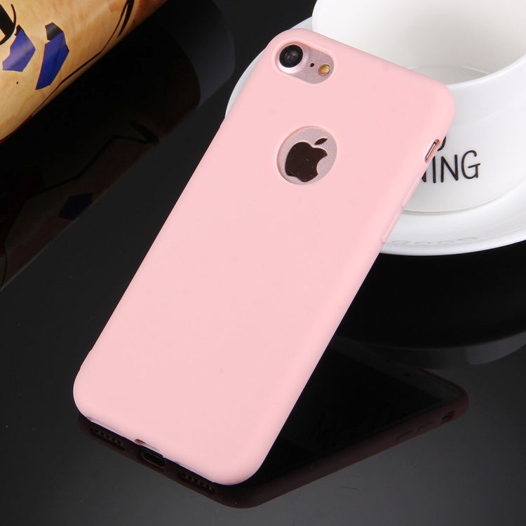 For  iPhone 8 & 7  Solid Color TPU Protective Case with Round Hole
