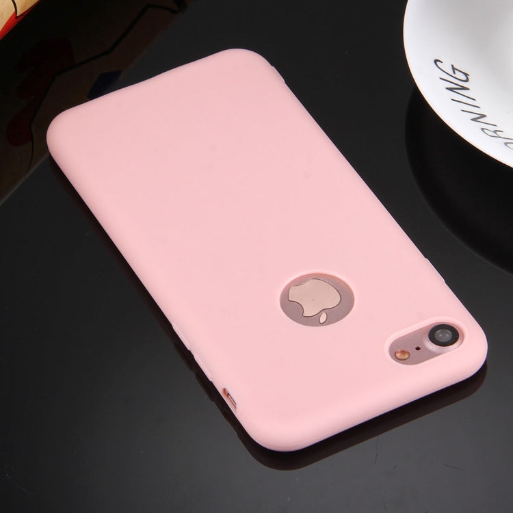 For  iPhone 8 & 7  Solid Color TPU Protective Case with Round Hole