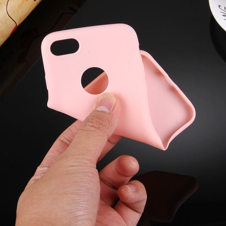 For  iPhone 8 & 7  Solid Color TPU Protective Case with Round Hole