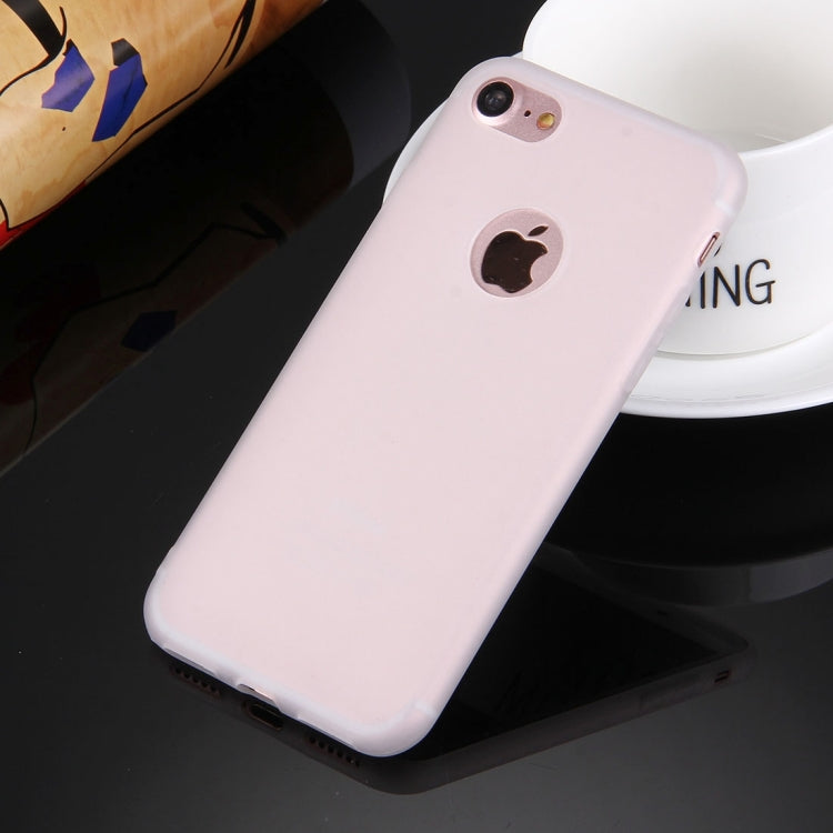 For  iPhone 8 & 7  Solid Color TPU Protective Case with Round Hole