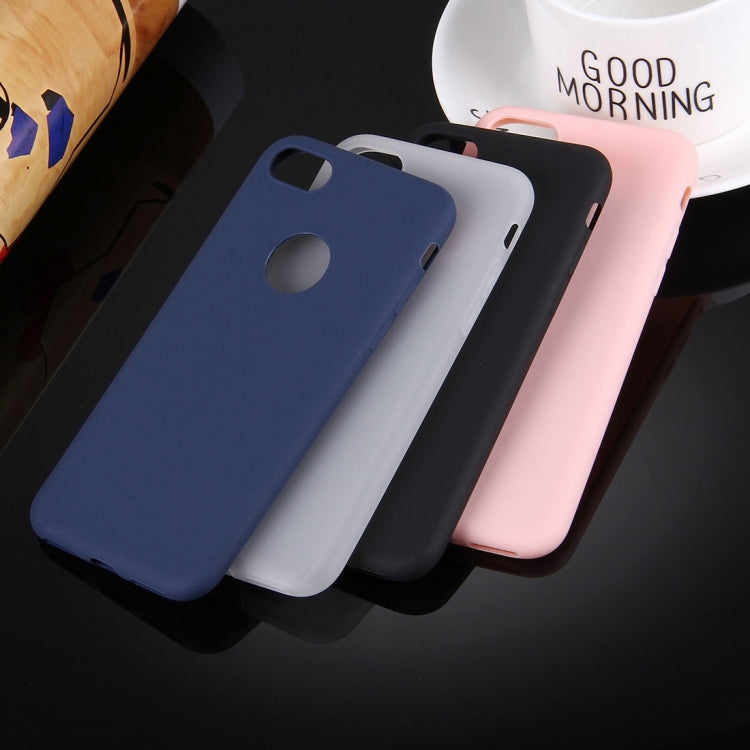 For  iPhone 8 & 7  Solid Color TPU Protective Case with Round Hole